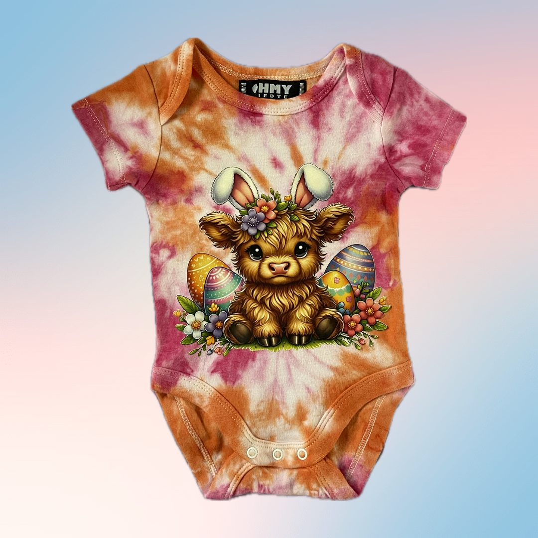 Size 000 - Highland Cow Easter Bodysuit