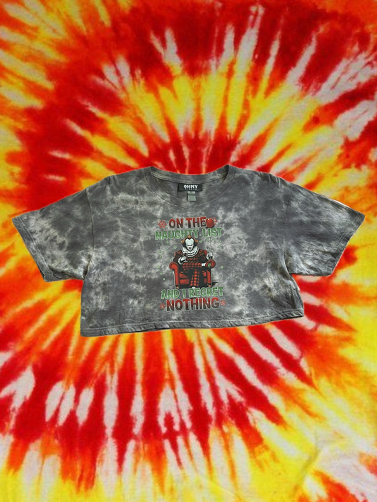 Size XL - On the Naughty List Crop Tee