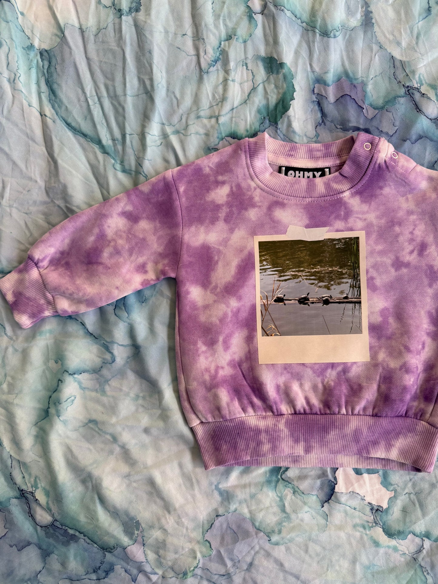 Size 2 - Calm lil turtles Baby Crewneck