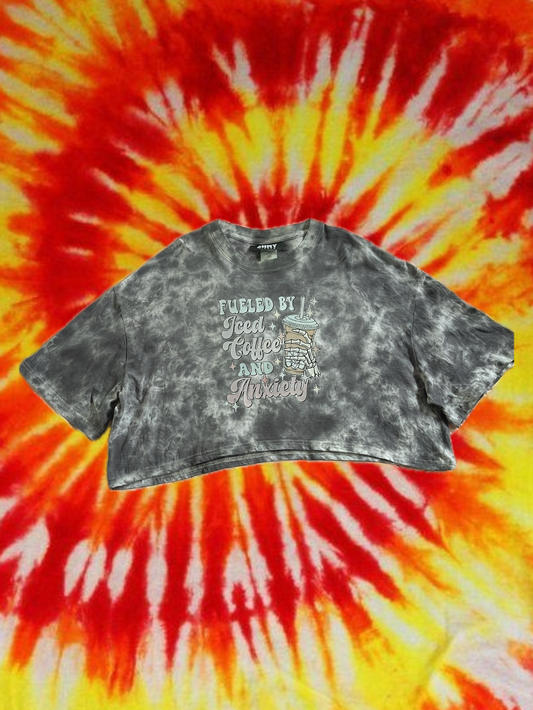 Size XXL - Iced Coffee & Anxiety Crop Top